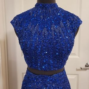 Mac Duggal Royal Blue 2 Piece Prom Dress